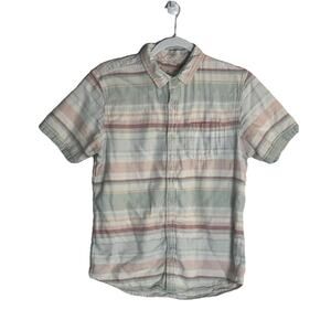 Marine Layer Mens Pastel Stripe Button Down Shirt Short Sleeve 100% Cotton Sz M